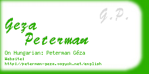 geza peterman business card